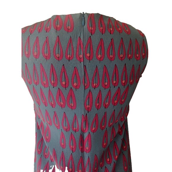 M by Missoni Silk Sleeveless Shift Dress Teal and Magenta Size 4 - Picture 4 of 4